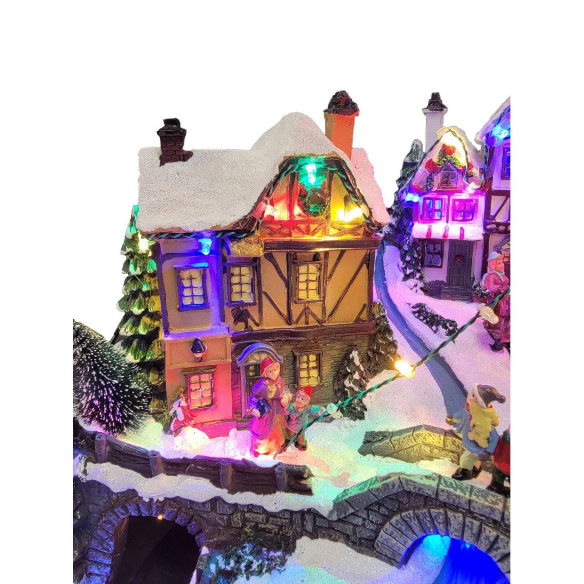 Wizardi 19.75" Christmas Village Winter Scene with Train